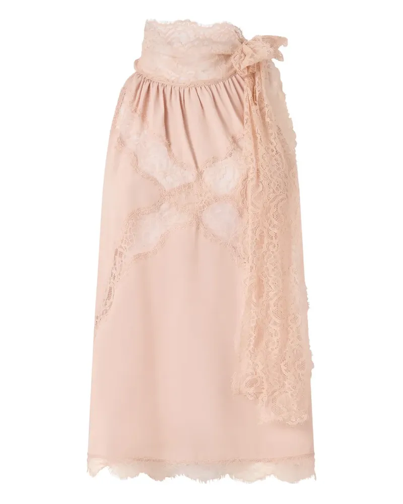 Pinko Top mit Spitzenschleife - Rosa Rosa