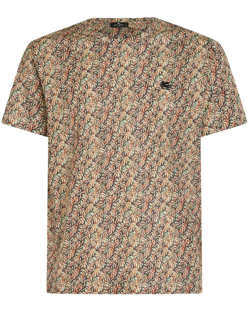 Etro T-Shirt mit Palmen-Print - Orange Orange