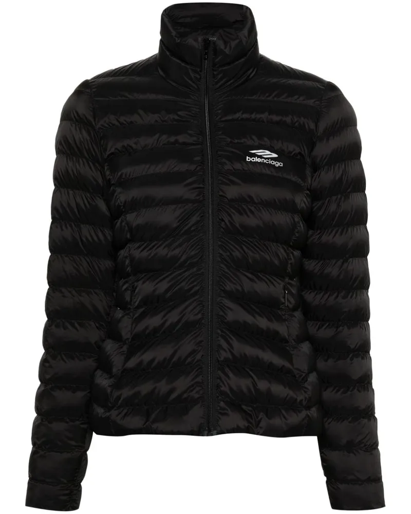 Balenciaga Gefütterte 3B Sports Icon Jacke - Schwarz Schwarz