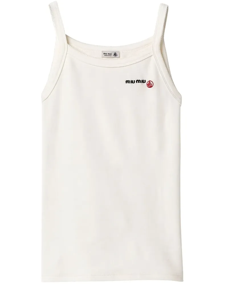 Miu Miu x Petit Bateau Tanktop mit Stickerei - Weiß Weiß