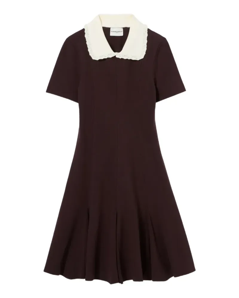 Claudie Pierlot Gestricktes Skaterkleid mit Kontrastkragen - Violett Violett