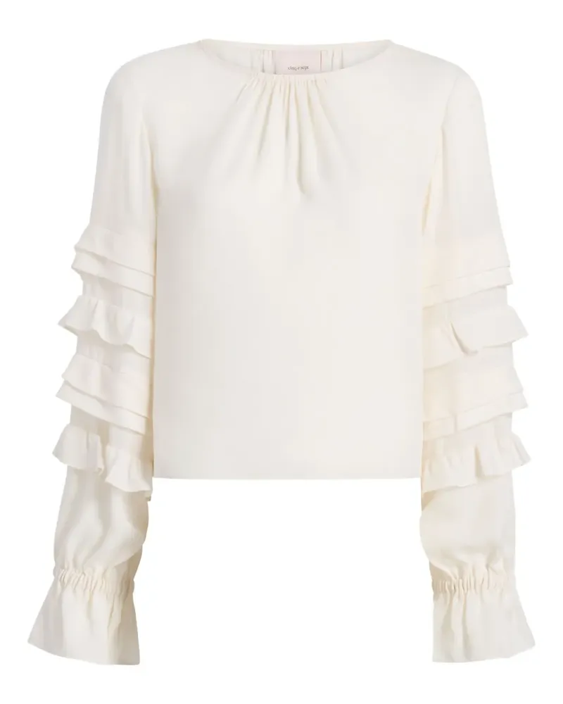 Cinq à Sept Bluse mit gestuften Rüschen - Weiß Weiß