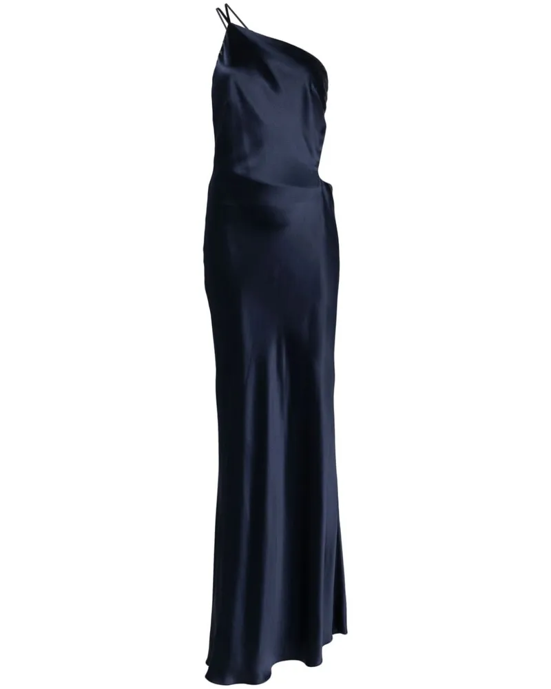 mason by michelle mason Asymmetrisches Abendkleid aus Seide - Blau Blau