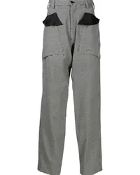 Sulvam Tapered-Hose mit Hahnentrittmuster Weiß