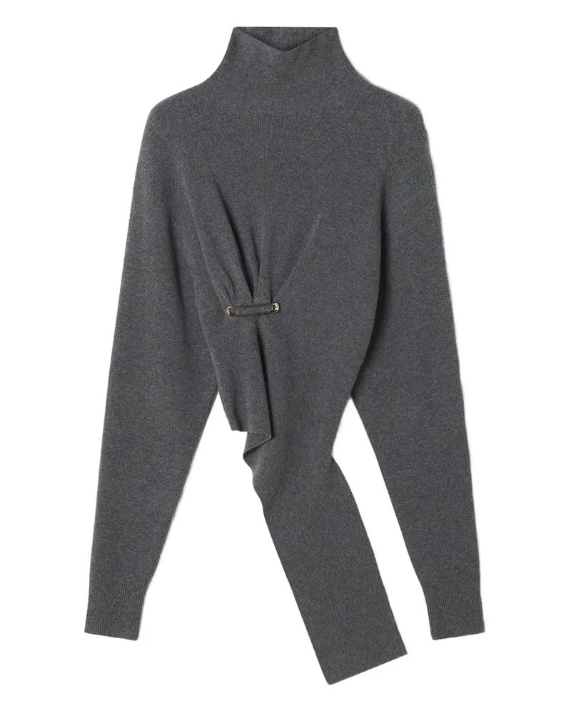 Lanvin Asymmetrischer Pullover mit Sicherheitsnadel - Grau Grau