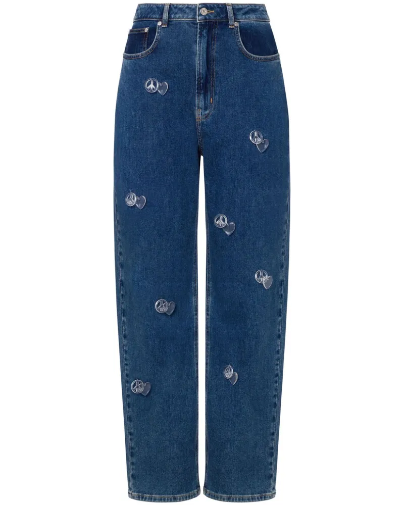 Moschino Hoch sitzende Tapered-Jeans - Blau Blau