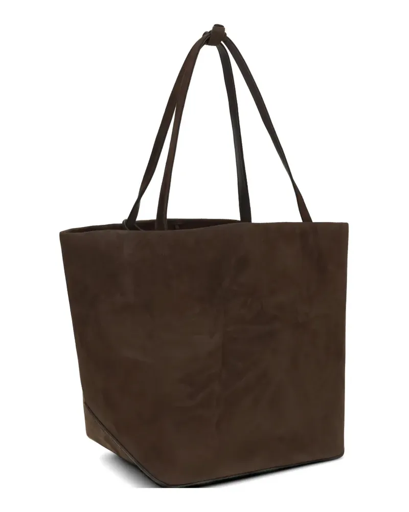 The Row Park Three suede tote bag - Braun Braun