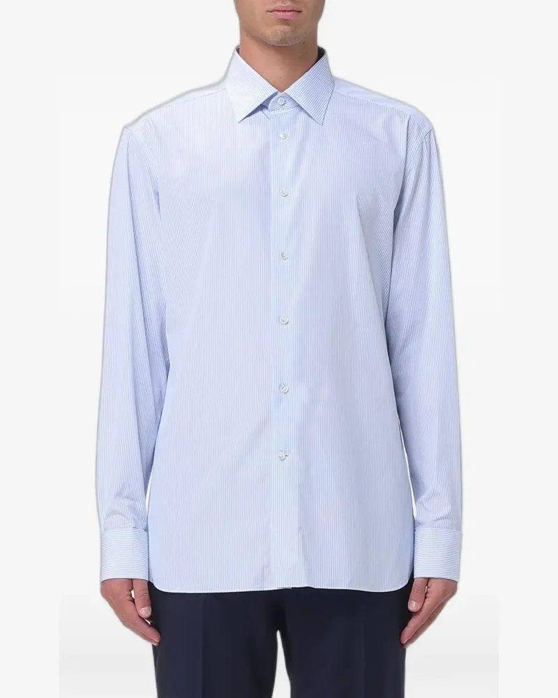 Ermenegildo Zegna striped poplin shirt - Blau Blau