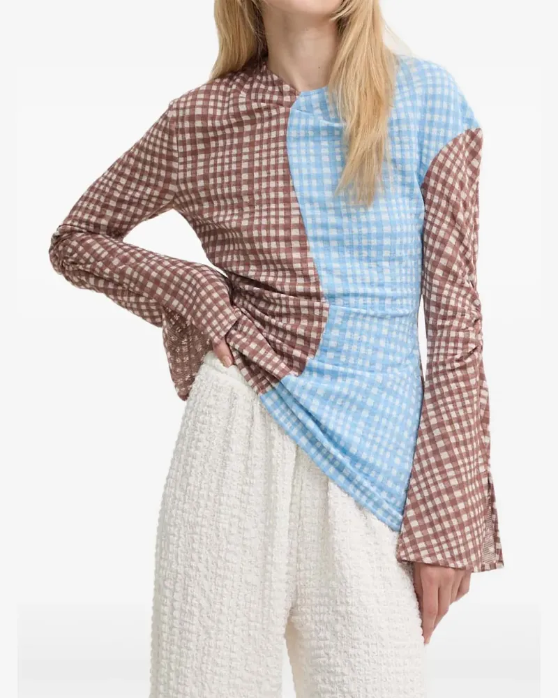 Stine Goya Bluse mit Vichy-Karomuster - Braun Braun