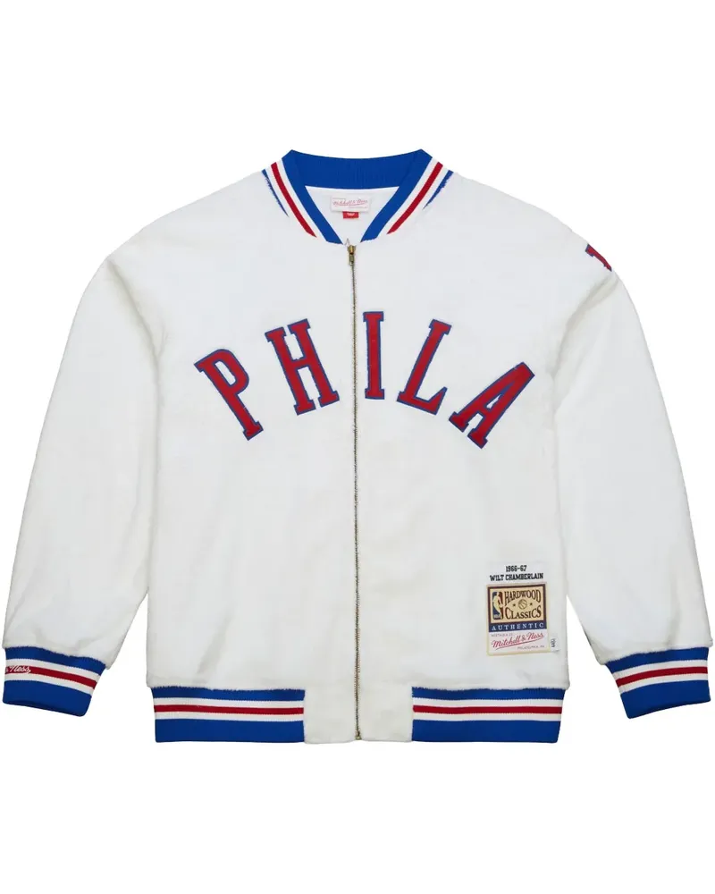 Mitchell & Ness NBA 76ers 1966 Wilt Chamberlain "Philadelphia 76ers" Jacke - Weiß Weiß