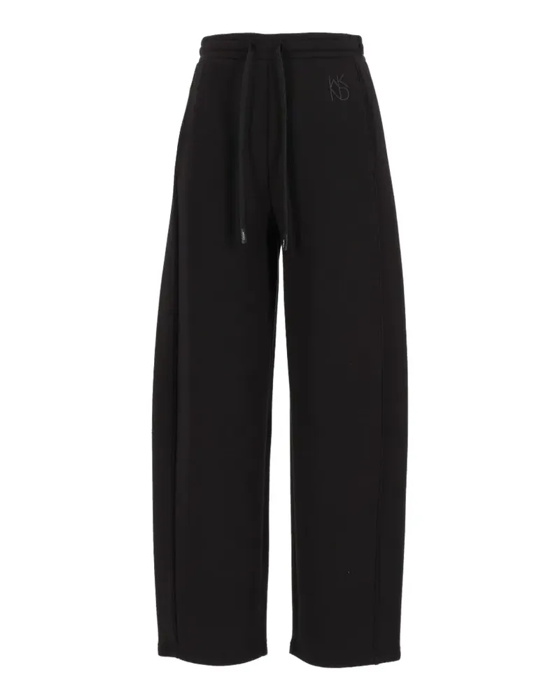 Max Mara logo-embroidered drawstring track pants - Schwarz Schwarz