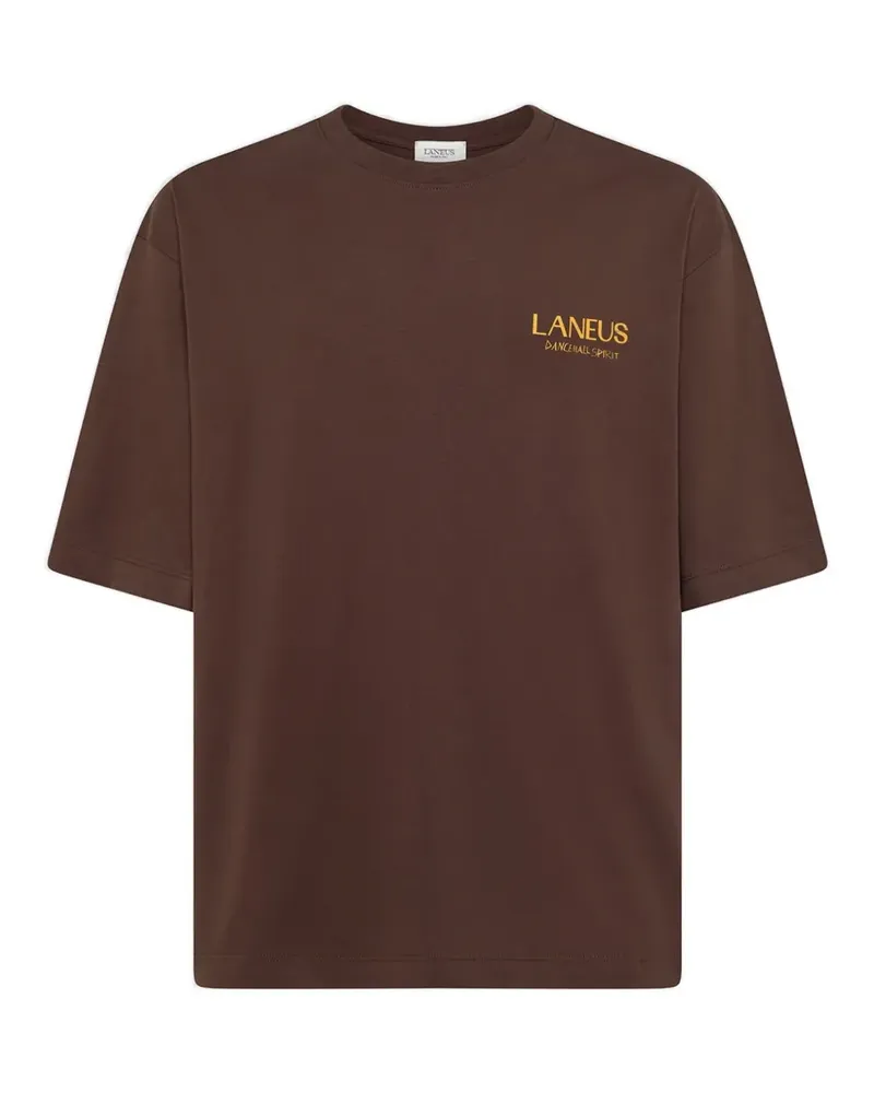 Laneus T-Shirt mit grafischem Print - Braun Braun