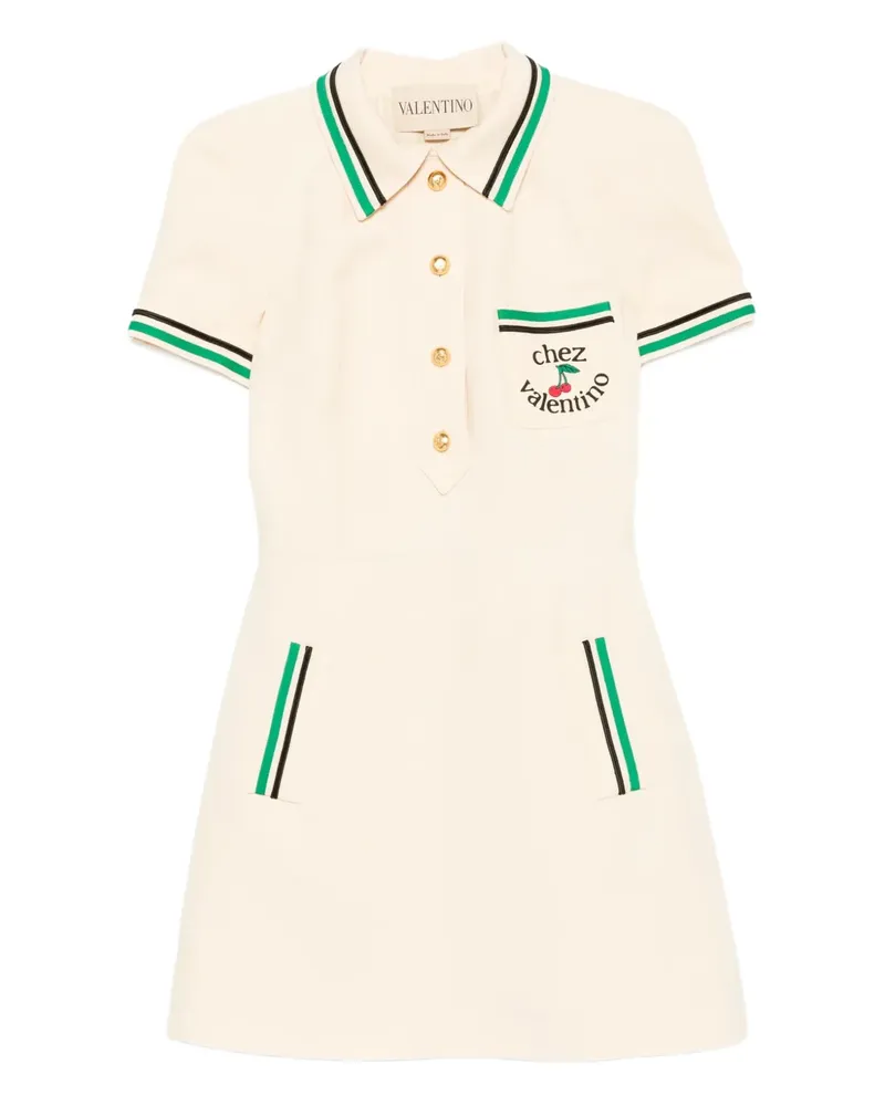 Valentino Garavani Polokleid mit Kirschmotiv - Nude Nude