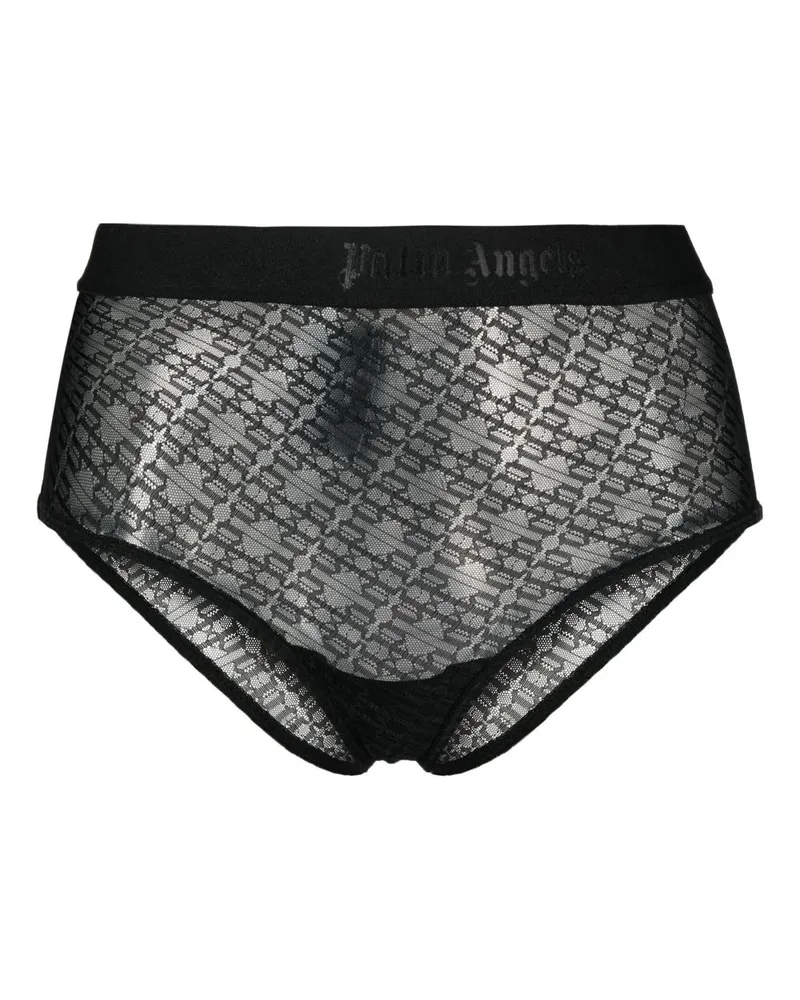Palm Angels Slip aus Spitze mit Logo-Bund - Schwarz Schwarz