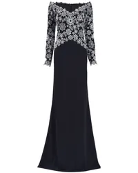 Tadashi Shoji Kleid mit Blumenstickerei Schwarz