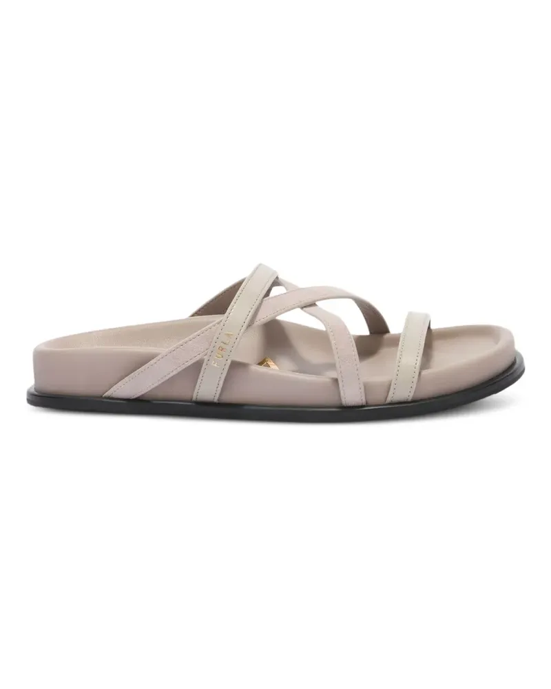 Furla Solea logo-strap sandals - Nude Nude