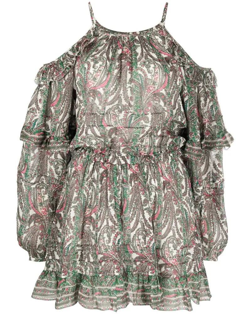 Isabel Marant Schulterfreies Kleid mit Print - Weiß Weiß