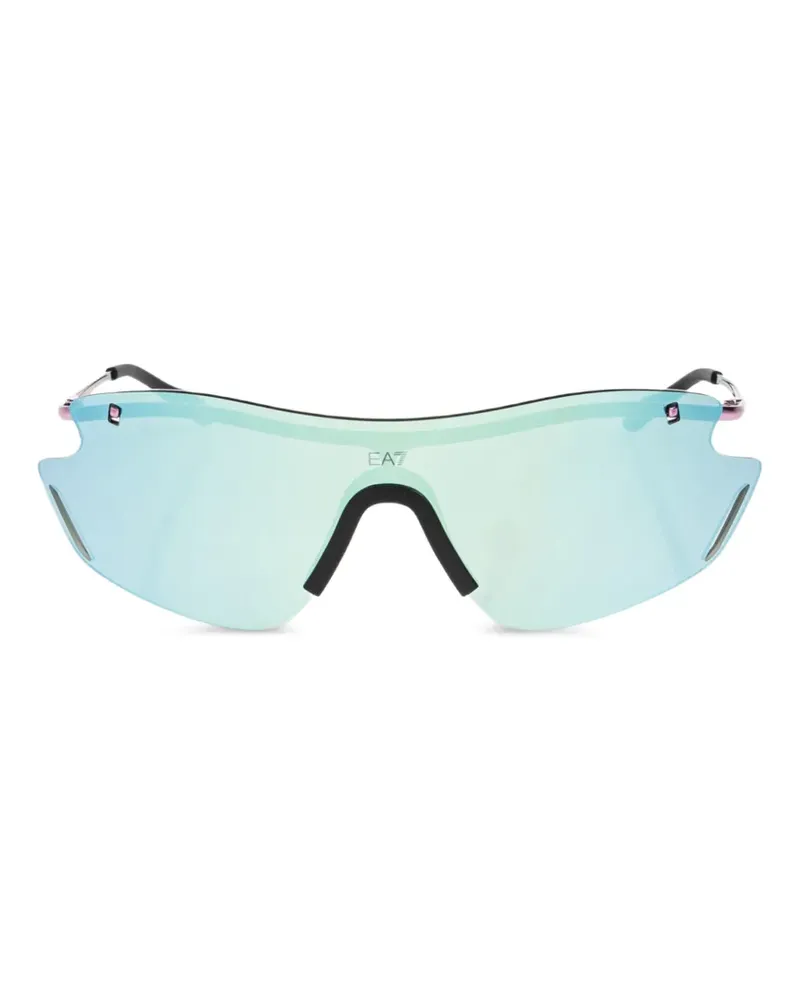 EA7 shield-frame mirrored sunglasses - Blau Blau