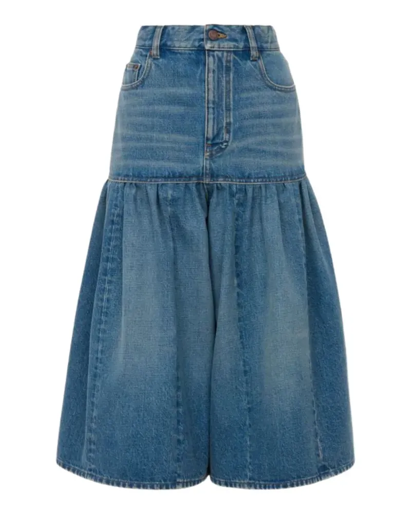 Chloé Bermudas aus Denim mit hohem Bund - Blau Blau