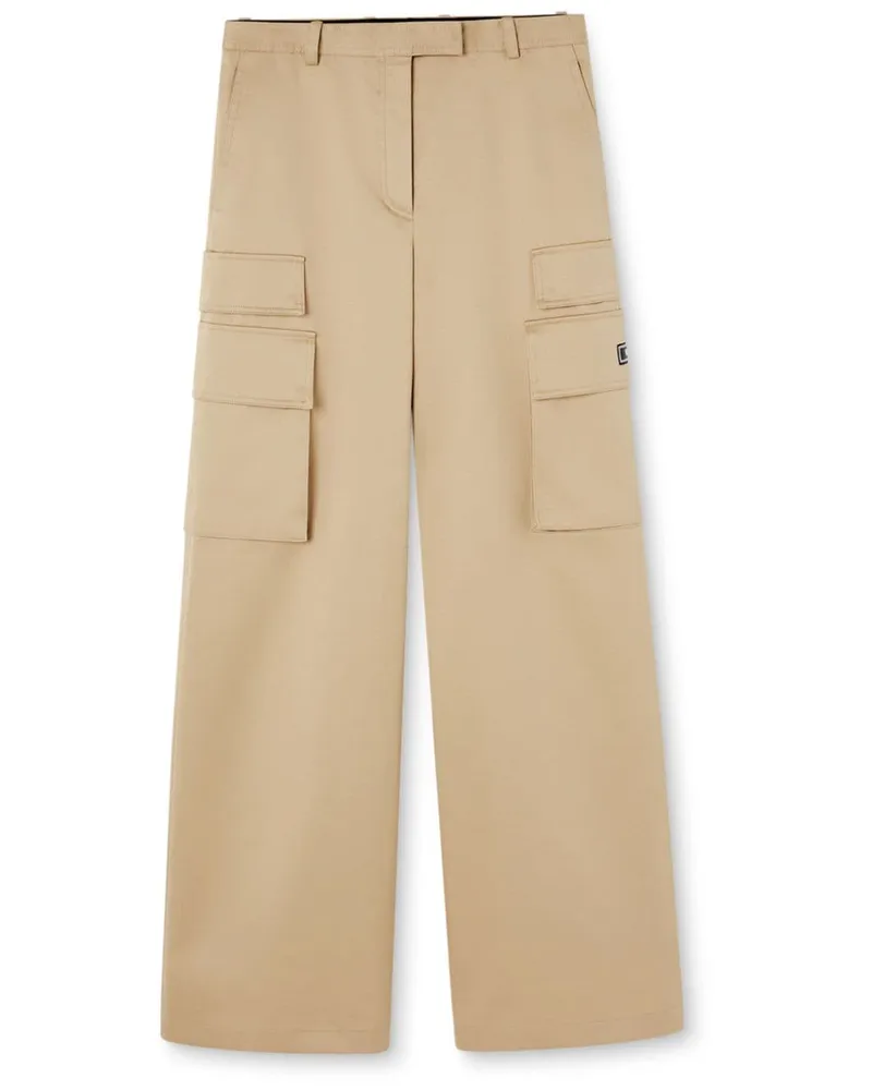 Versace Weite Hose mit hohem Bund - Nude Nude