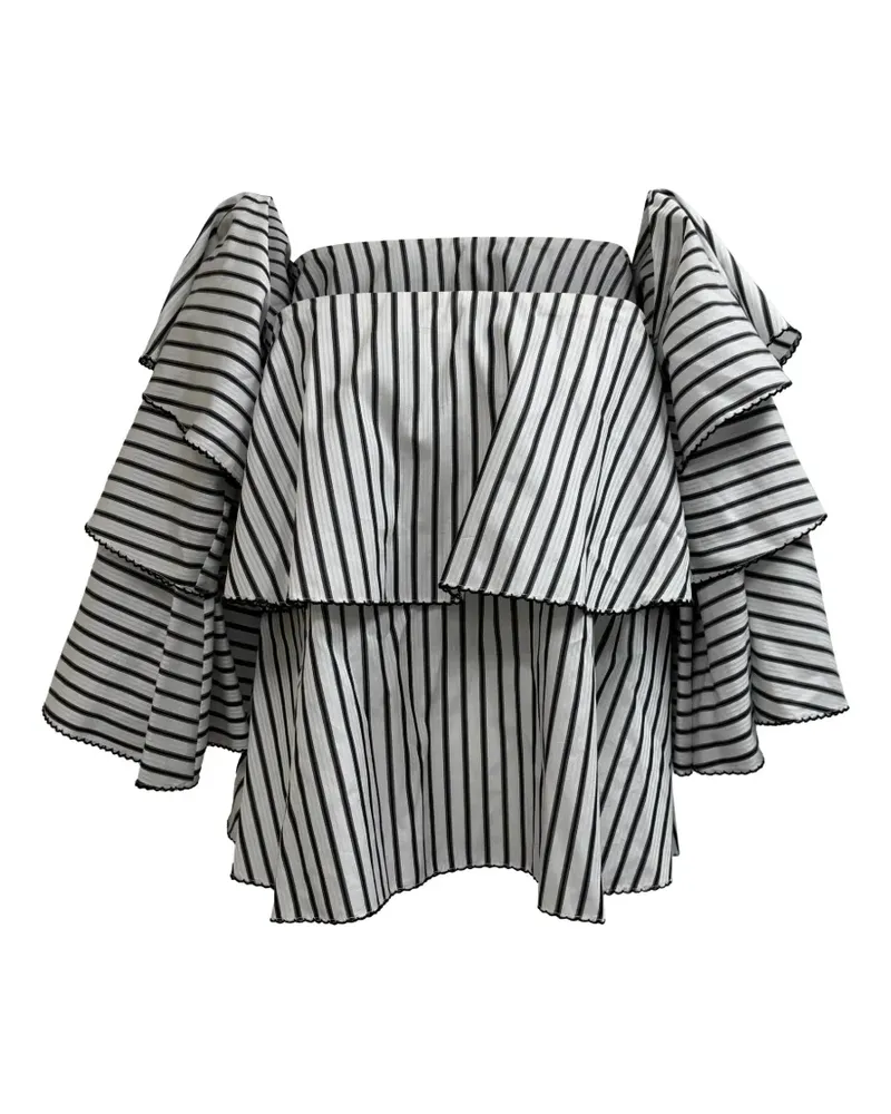 Caroline Constas striped off-shoulder blouse - Weiß Weiß