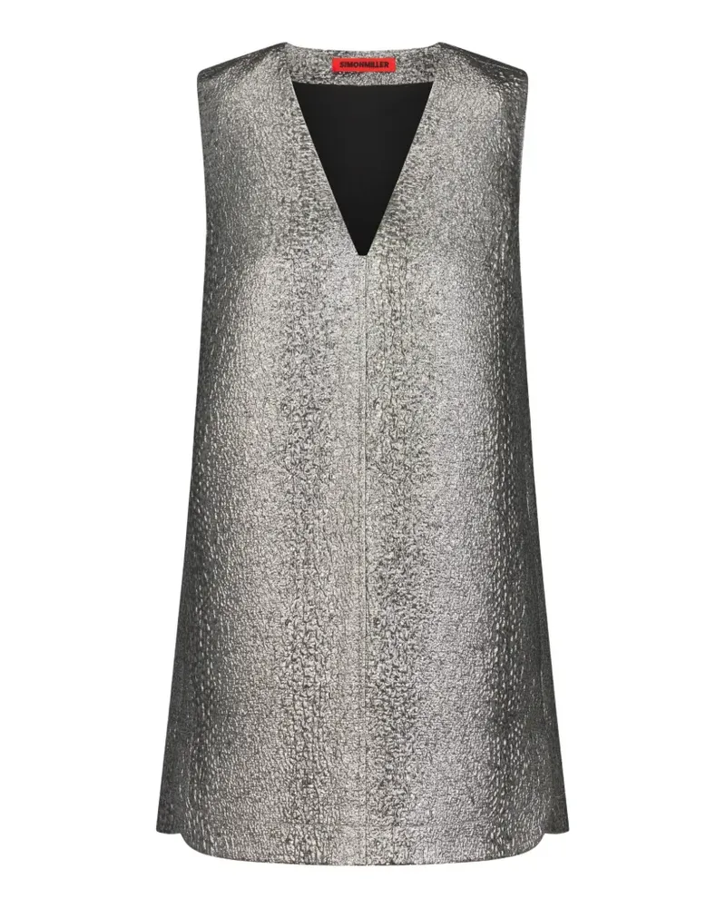 Simon Miller Fountain Minikleid im Metallic-Look - Silber Silber