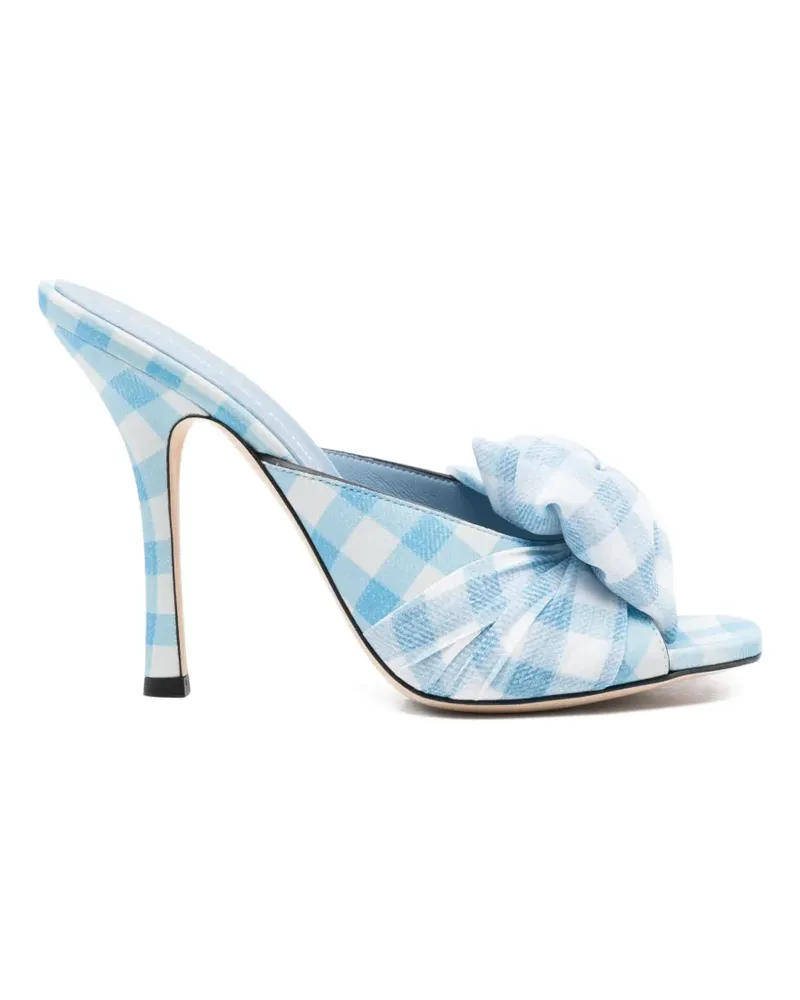 Ermanno Scervino Sandalen mit Vichy-Karo und Schleife - Blau Blau