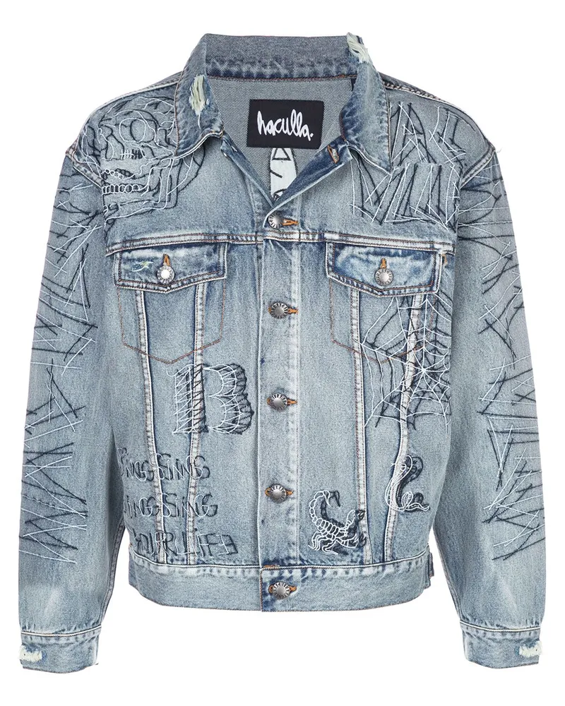 Haculla Tatted' Jeansjacke mit Print Blau