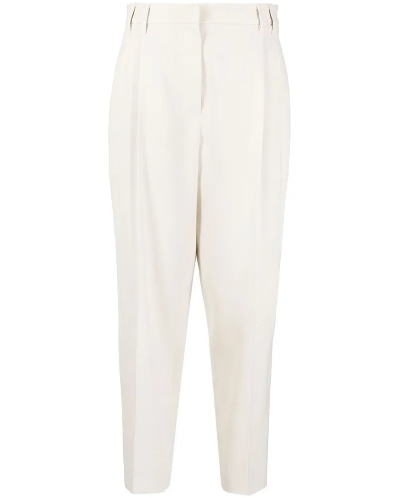 Brunello Cucinelli Klassische High-Waist-Hose - Nude Nude