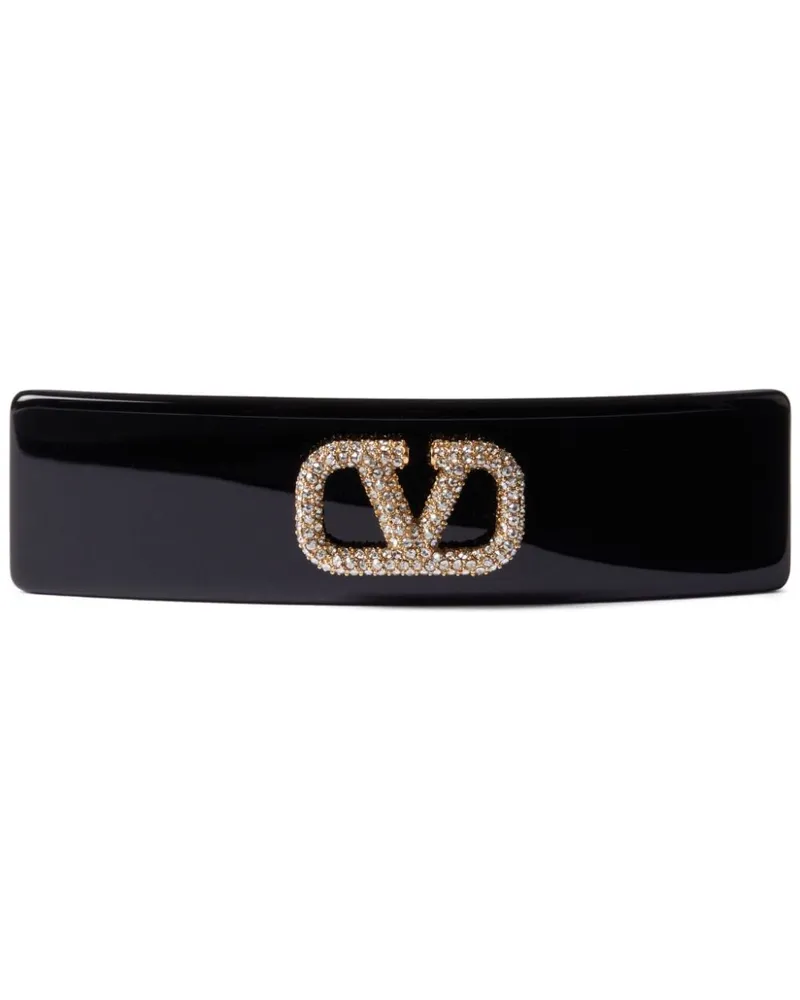 Valentino Garavani VLogo Signature Haarspange mit Kristallen - Schwarz Schwarz