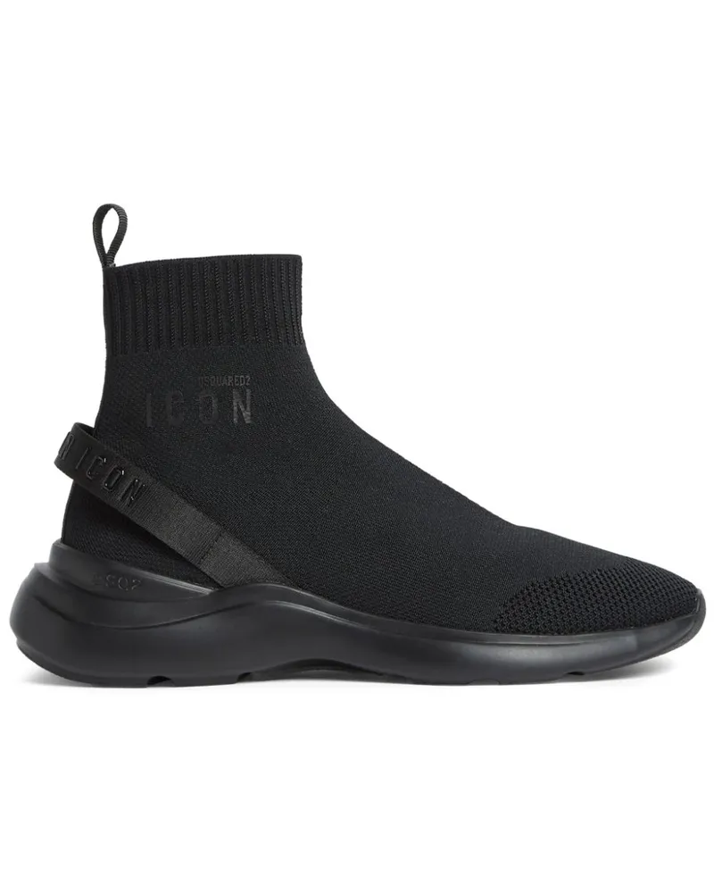 Dsquared2 Fly Sock-Sneakers - Schwarz Schwarz