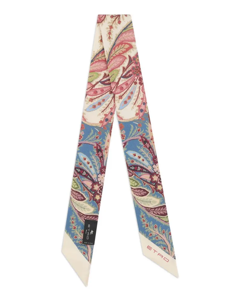 Etro Schal aus Seide mit Paisley-Print - Rosa Rosa