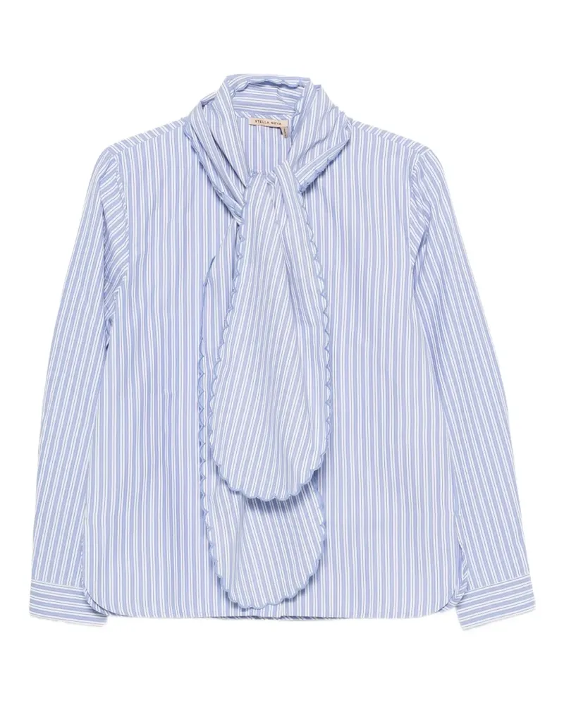 Stella Nova striped scalloped-trim shirt - Blau Blau