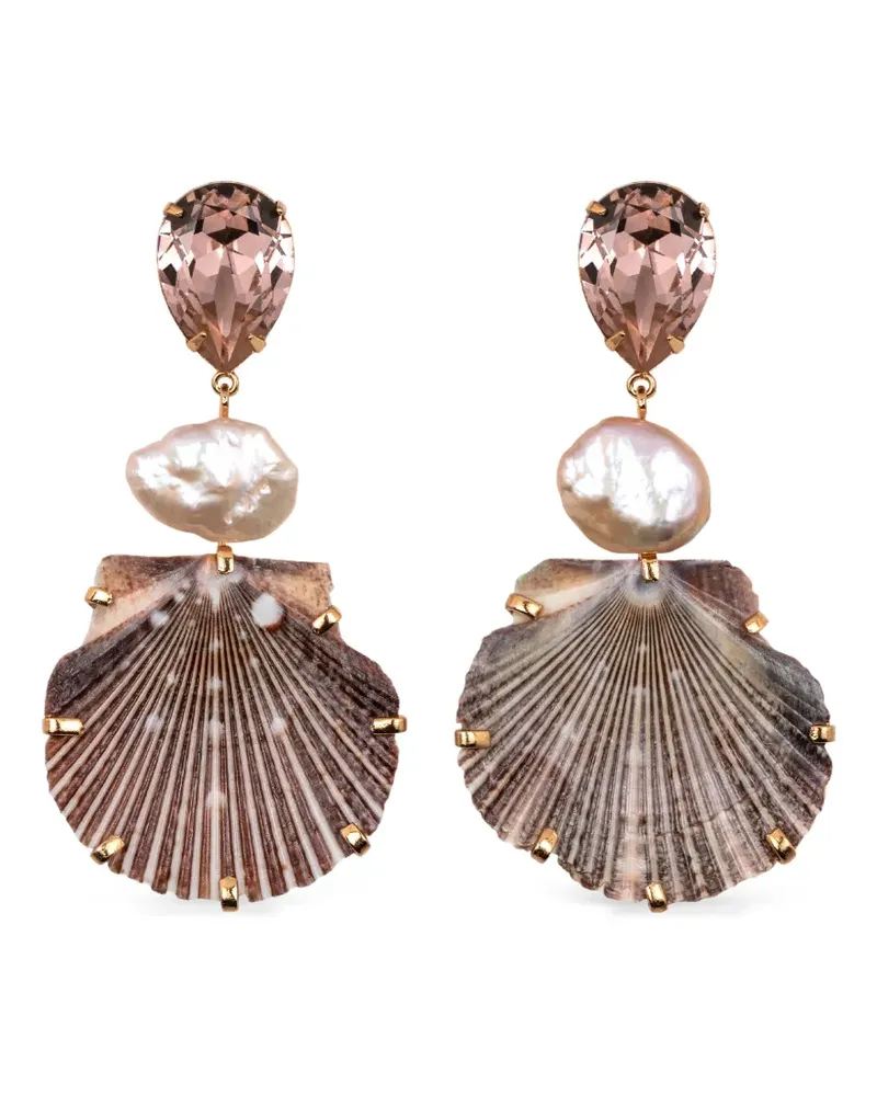 Jennifer Behr Moray shell-pendant earrings - Rosa Rosa