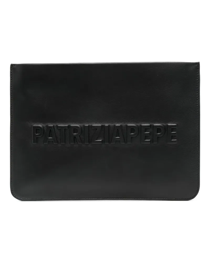 Patrizia Pepe embossed envelope clutch bag - Schwarz Schwarz