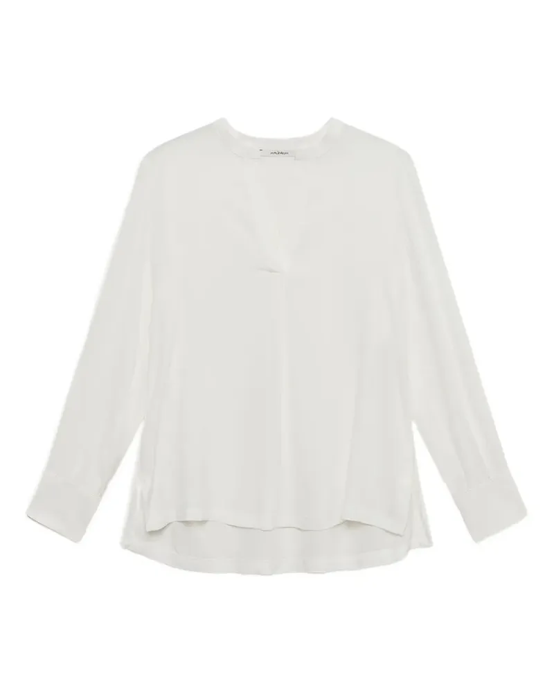 Maliparmi Fließendes Hemd mit V-Ausschnitt - Weiß Weiß