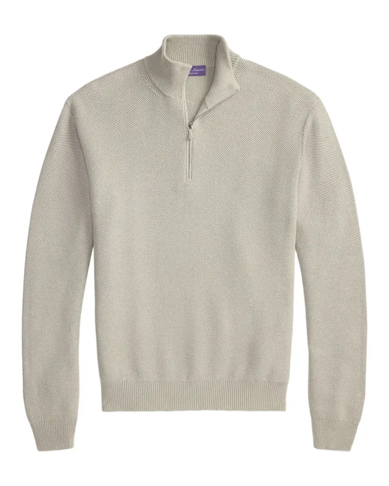Ralph Lauren Waffelstrick-Pullover mit Viertelreißverschluss - Nude Nude