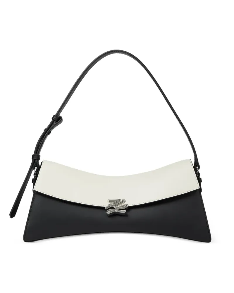 Karl Lagerfeld Autograph leather shoulder bag - Schwarz Schwarz