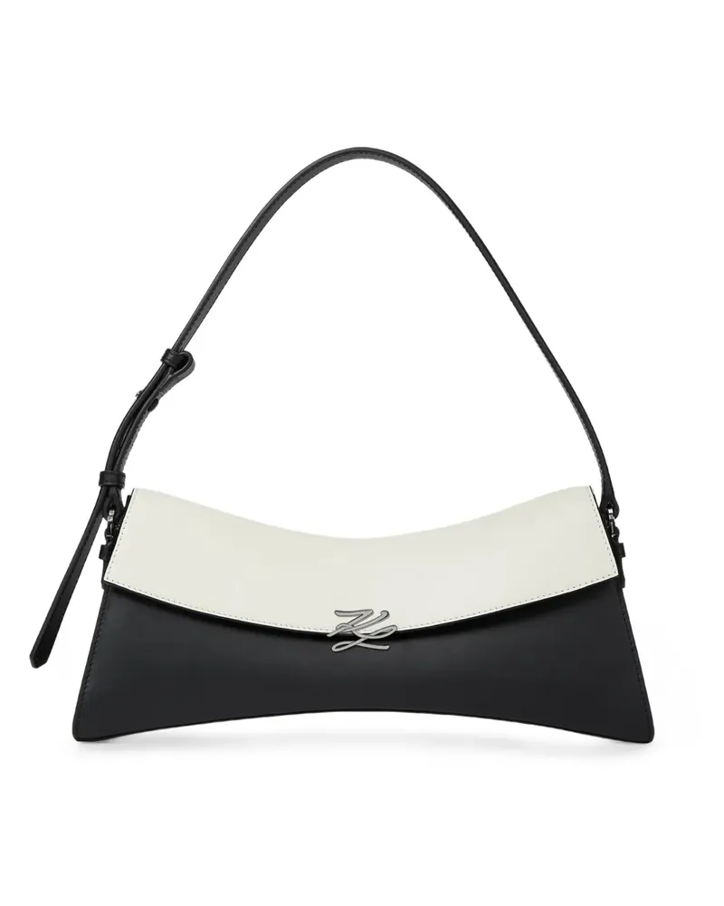 Karl Lagerfeld Autograph Schultertasche aus Leder - Schwarz Schwarz
