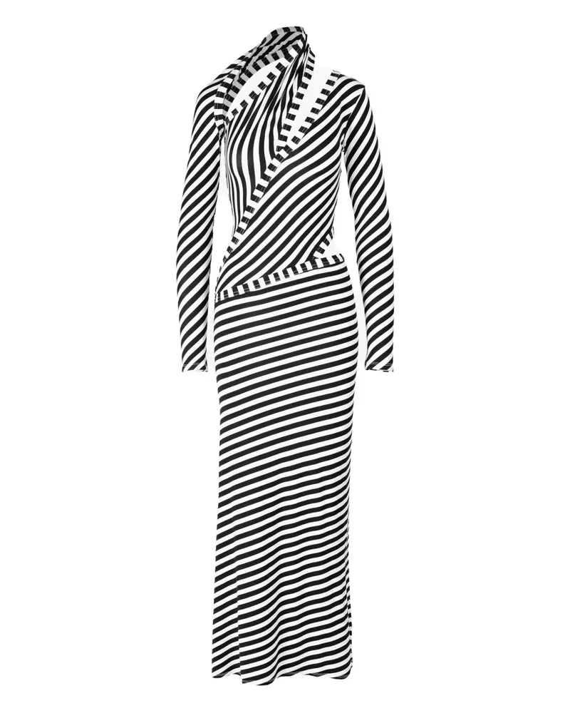 Ioana Ciolacu Maxikleid mit diagonalen Streifen - Blau Blau