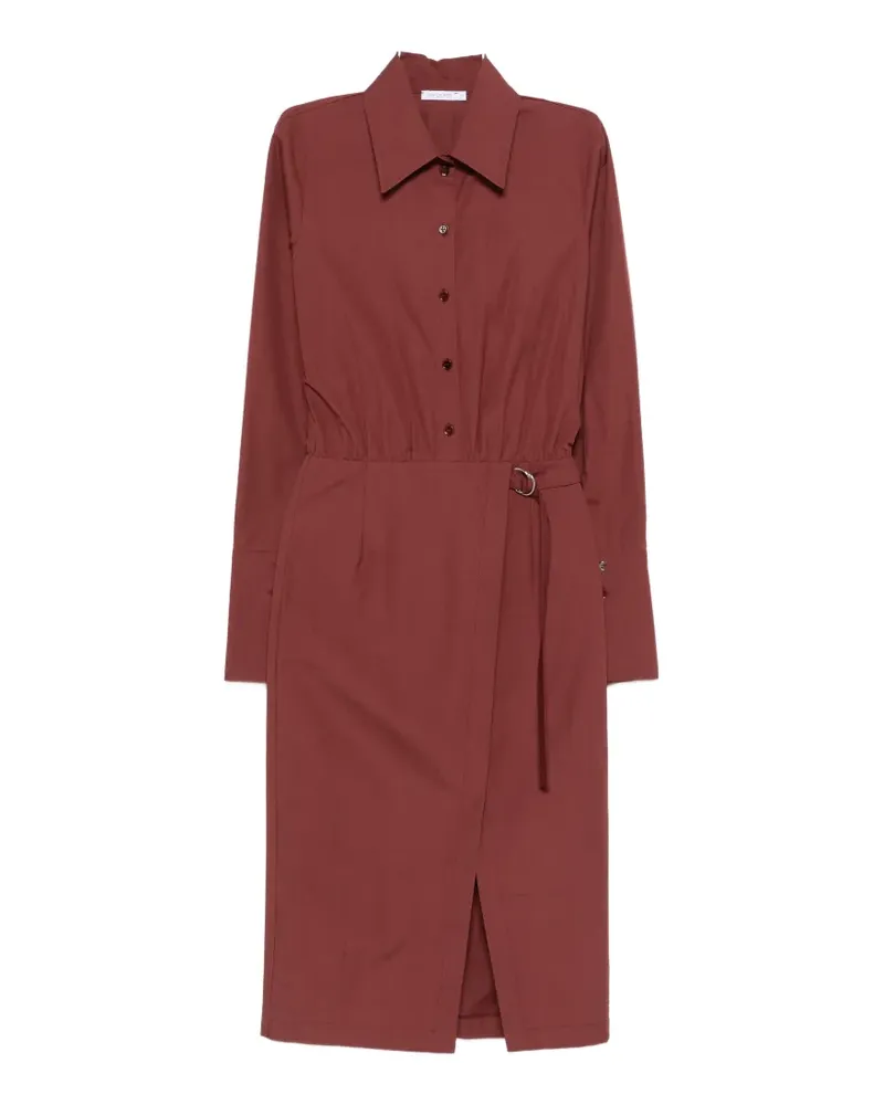 Patrizia Pepe button belt midi shirt dress - Braun Braun