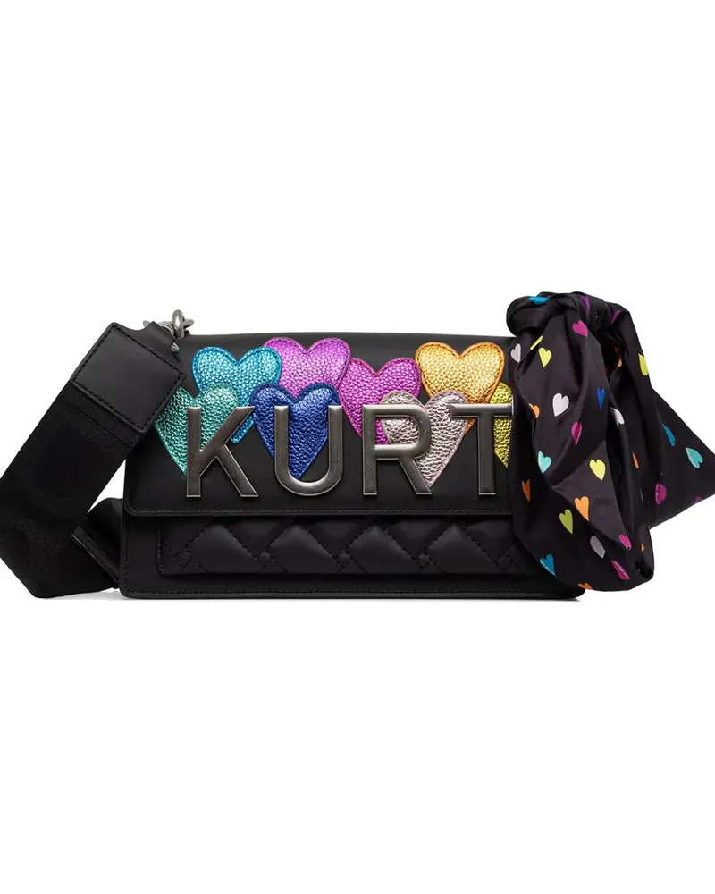 Kurt Geiger Schultertasche mit Logo-Schild - Schwarz Schwarz
