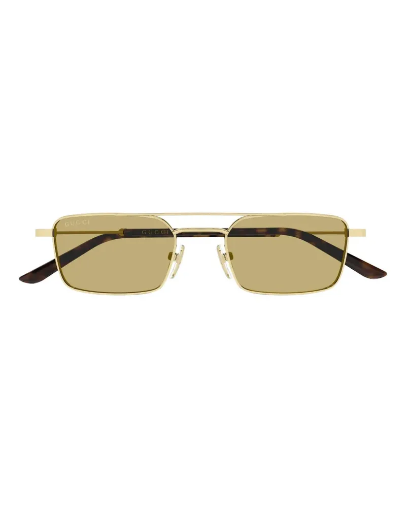 Gucci Sonnenbrille mit eckigem Gestell - Gold Gold