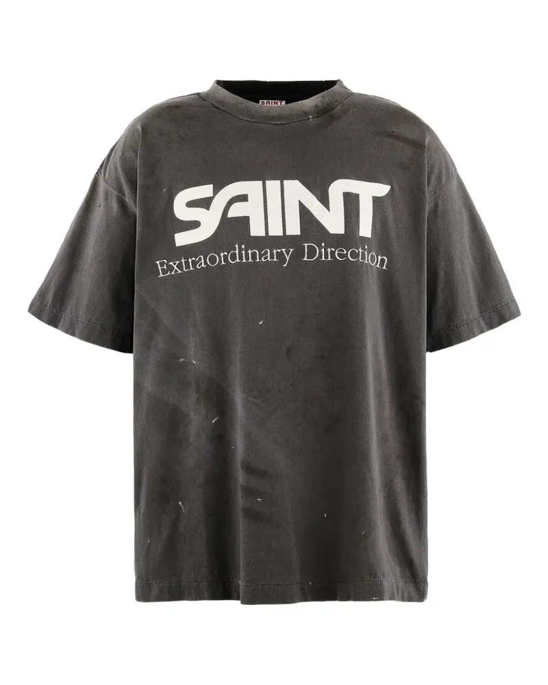SAINT MXXXXXX T-Shirt im Distressed-Look - Grau Grau