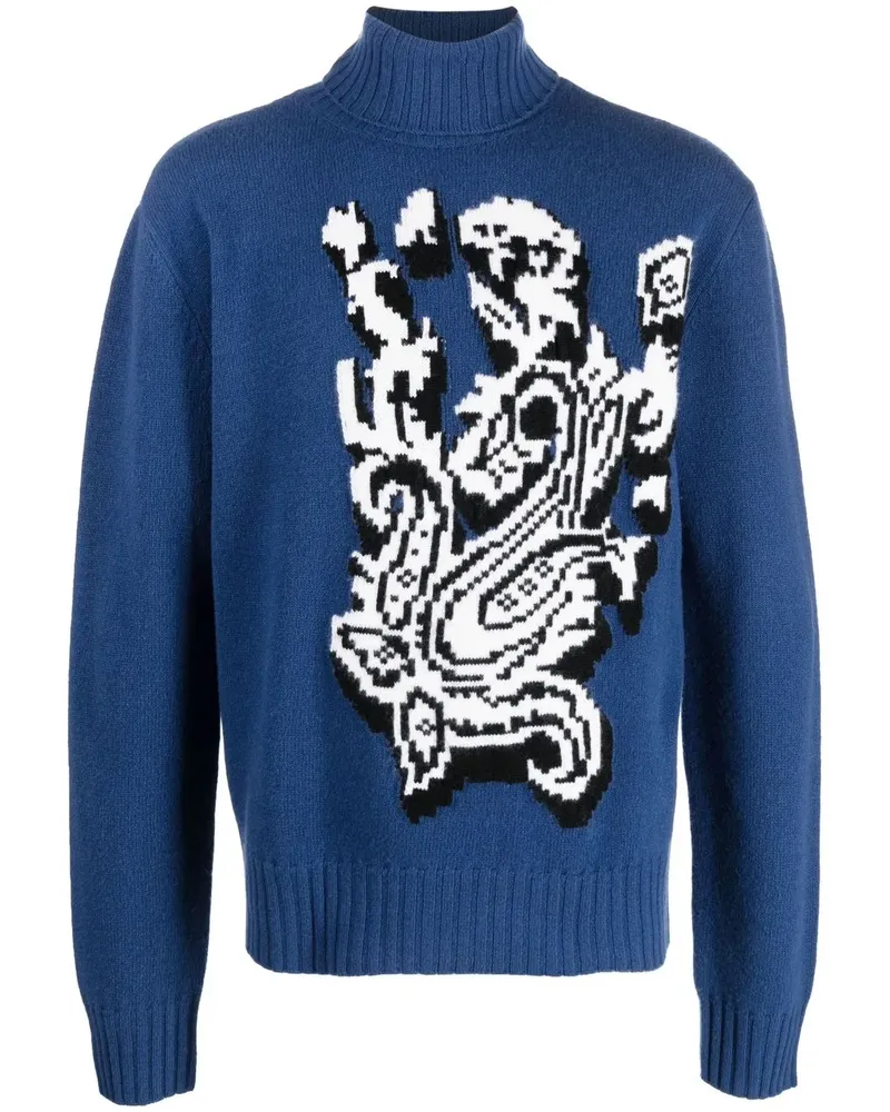 Etro Rollkragenpullover mit Paisleymuster - Blau Blau