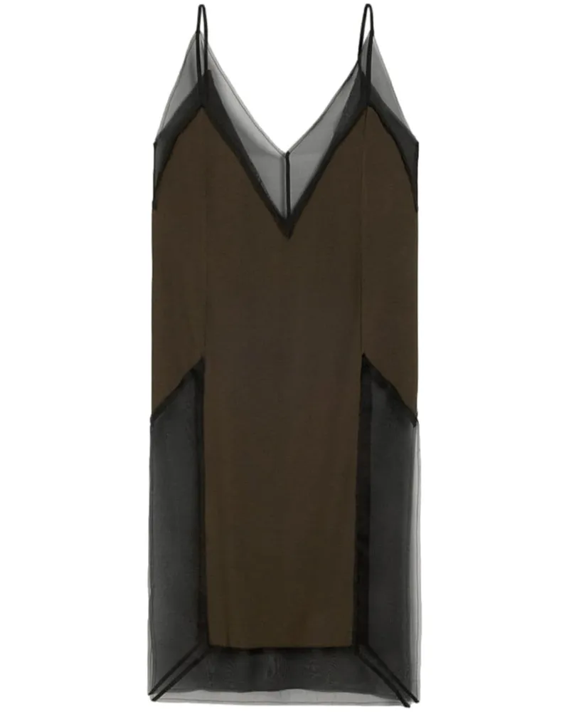 AMI Paris Midikleid mit schmalen Trägern - Braun Braun
