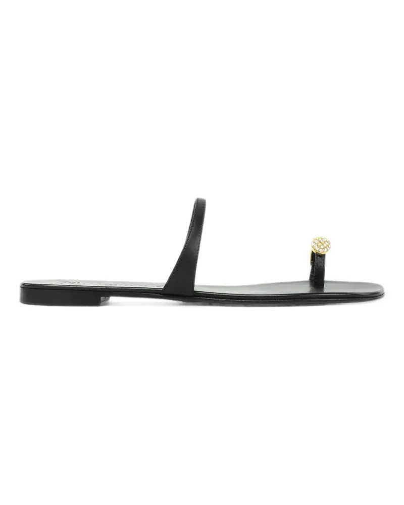 Giuseppe Zanotti Flache Sandalen mit Zehenring - Schwarz Schwarz