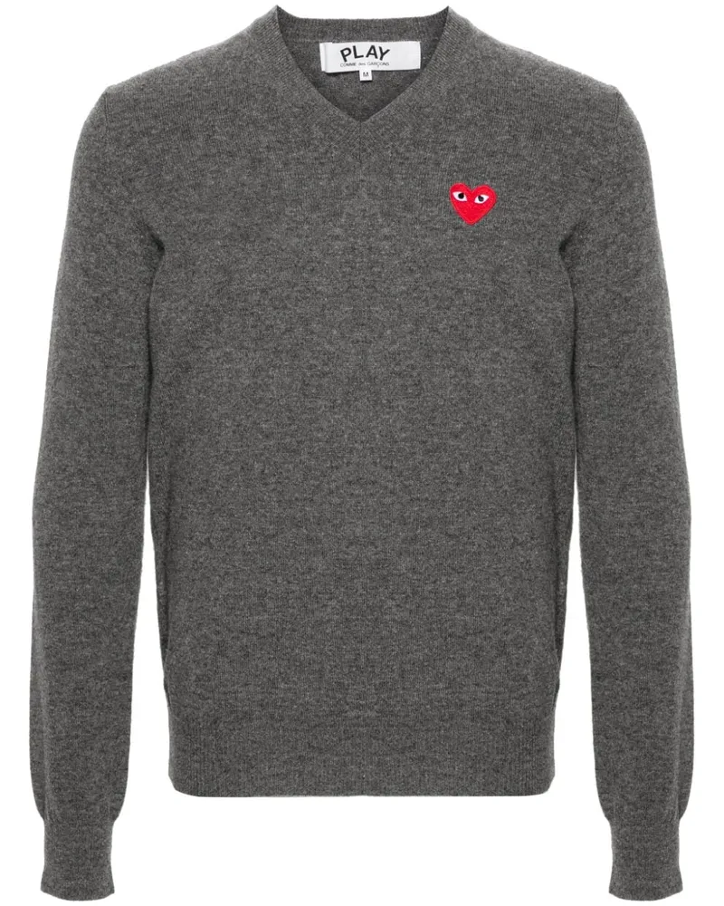 Comme des Garçons Pullover mit Herz-Patch Grau