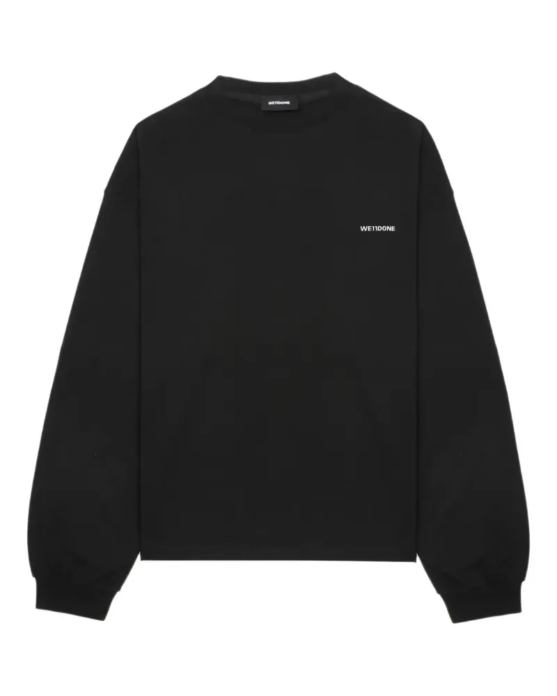 WE 11 DONE Langarmshirt mit Logo-Stickerei - Schwarz Schwarz
