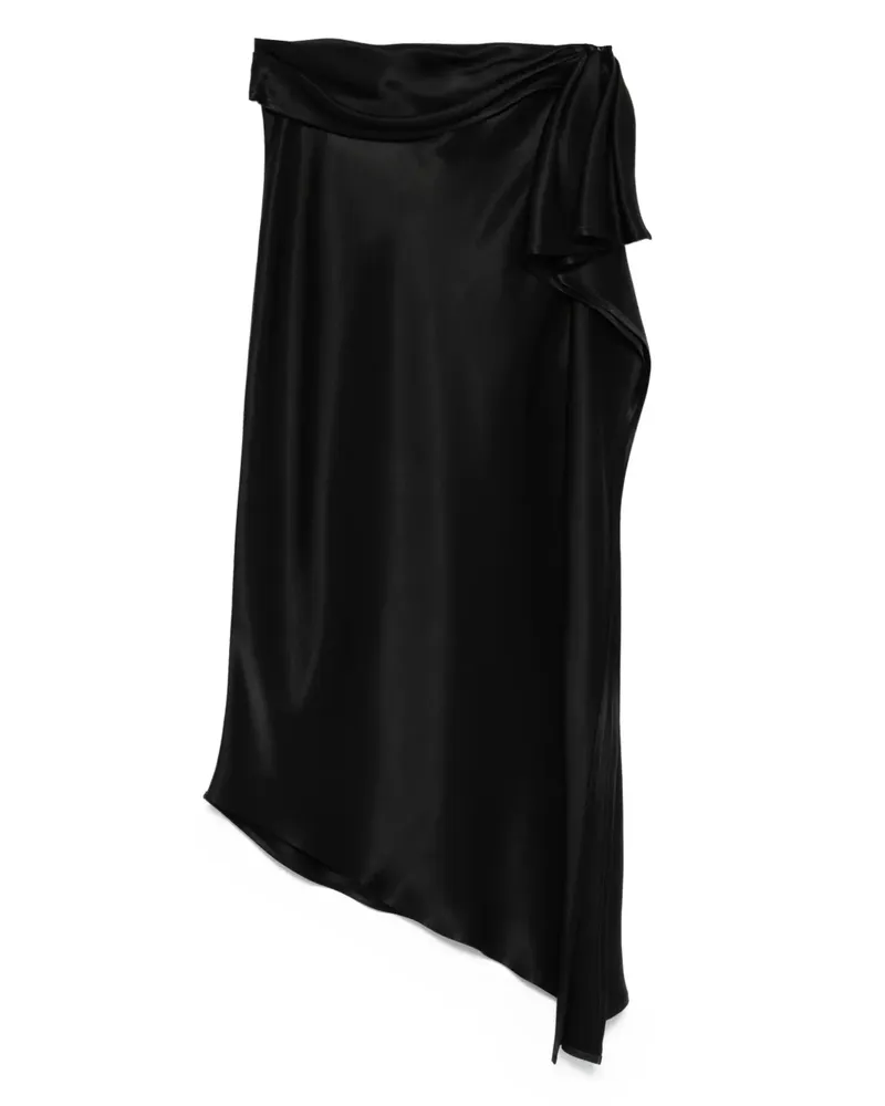 Pinko Asymmetrischer Rock mit Rüschen - Schwarz Schwarz
